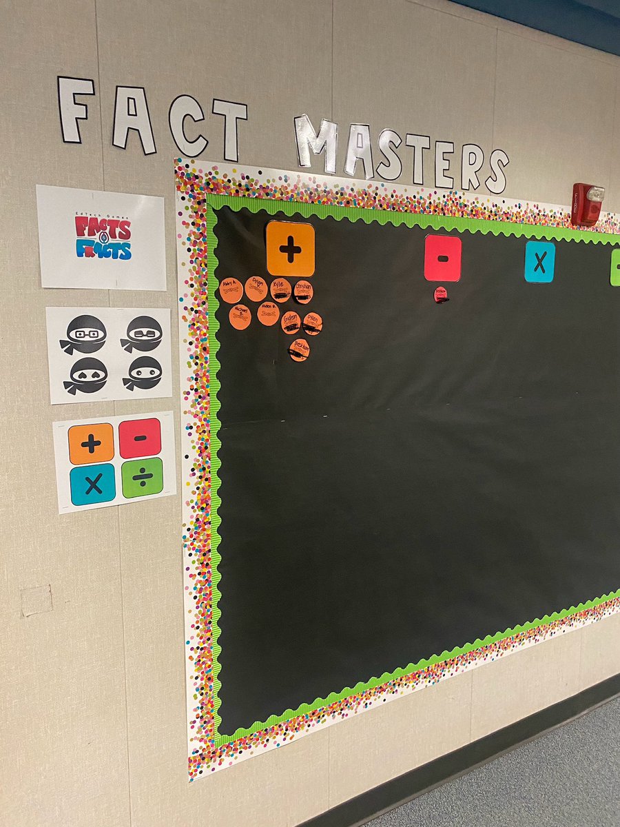 We already have some Math Fact Ninjas on the board!✖️➖Keep it up, Bears!