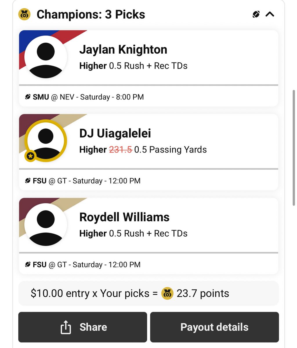 LIKE FOR LUCK
Using my gimme token on DJ to make him .5! Choose an eligible player YOU want by Sunday 1PM and make their projection .5! New users ONLY with code ZIRK get 3 .5 specials right now! Use code ZIRK and get up to $1000 in bonus cash+free pick! play.underdogfantasy.com/p-zirksee