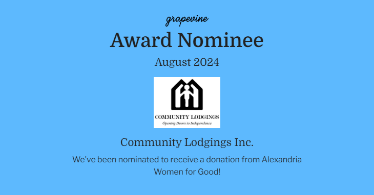 CommunityLdgngs's tweet image. 🌟 More Gratitude! 🌟 
Community Lodgings has been nominated for an award by Alexandria Women for Good! Collaborative community impact! ❤️

Thank you for your support—let’s keep making a difference together! 🙌 #affordablehousing #transitionalhousing #youtheducation