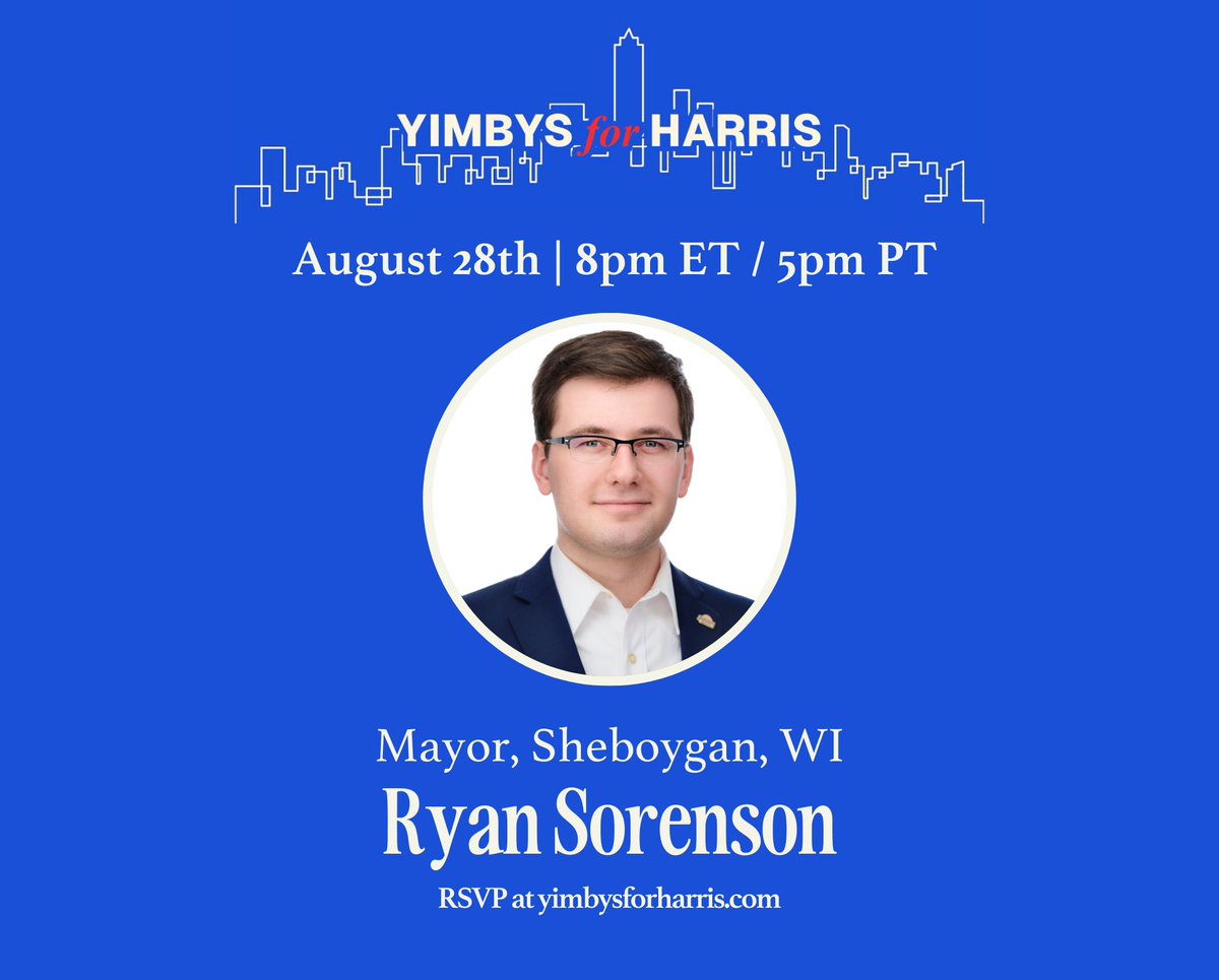 YIMBY Democrats for America 🇺🇸🗽 (@yimbydems) on Twitter photo "Housing is fundamental to making sure everyone can thrive & be successful in their life." Sheboygan, WI Mayor Ryan Sorenson <a href="/RyanSorensonWI/">Ryan Sorenson</a> gets it. He has worked tirelessly to improve existing housing stock & incentivize the development of new affordable homes. #YIMBYsForHarris "Housing is fundamental to making sure everyone can thrive & be successful in their life." Sheboygan, WI Mayor Ryan Sorenson <a href="/RyanSorensonWI/">Ryan Sorenson</a> gets it. He has worked tirelessly to improve existing housing stock & incentivize the development of new affordable homes. #YIMBYsForHarris