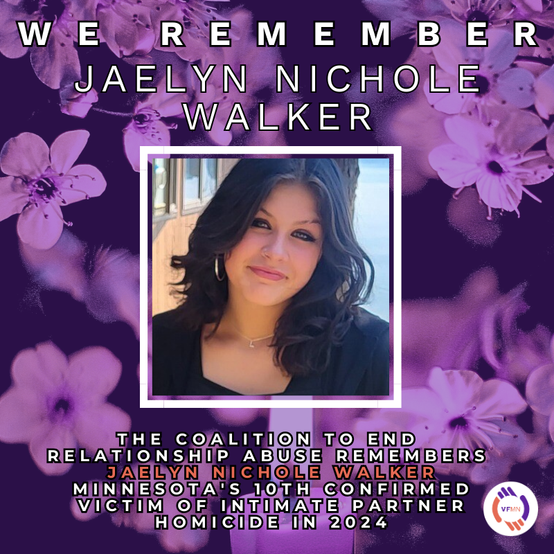 360 Communities remembers Jaelyn Nichole Walker, the tenth confirmed victim of intimate partner homicide in Minnesota in 2024. Learn more here: vfmn.org/we-remember #WeRememberMN