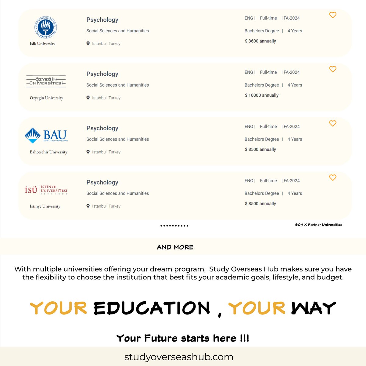 SOH_INTL's tweet photo. Looking for the perfect university program? 🌍🎓 Study Overseas Hub gives you the flexibility to choose from top universities offering your dream program. Explore your options and start your journey today!

 #StudyAbroad #studyoverseashub #GlobalEducation

https://t.co/HqXfiBnLY9 https://t.co/tiDdA4iVoW