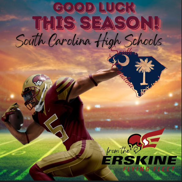 Good luck to all the Palmetto State high schools starting their season off tonight! Time to compete and leave it all on the field!

#TakeFlight #FleetFb ✈️