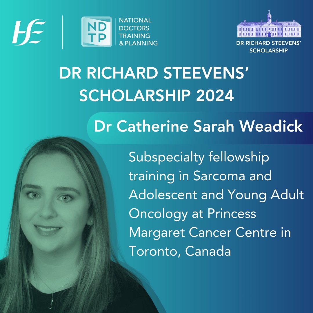 NDTP (@ndtp_hse) on Twitter photo Meet Dr Catherine Sarah Weadick, #DrRichardSteevensScholarship recipient for 2024. <a href="/CathWeadick/">Catherine Weadick</a> is a <a href="/UCC/">UCC Ireland</a> grad & HST at <a href="/RCPI_news/">Royal College of Physicians of Ireland</a>. The scholarship facilitates subspecialty fellowship training in Sarcoma & Adolescent & Young Adult Oncology at <a href="/pmcancercentre/">Princess Margaret Cancer Centre</a>, Toronto, Canada. Meet Dr Catherine Sarah Weadick, #DrRichardSteevensScholarship recipient for 2024. <a href="/CathWeadick/">Catherine Weadick</a> is a <a href="/UCC/">UCC Ireland</a> grad & HST at <a href="/RCPI_news/">Royal College of Physicians of Ireland</a>. The scholarship facilitates subspecialty fellowship training in Sarcoma & Adolescent & Young Adult Oncology at <a href="/pmcancercentre/">Princess Margaret Cancer Centre</a>, Toronto, Canada.