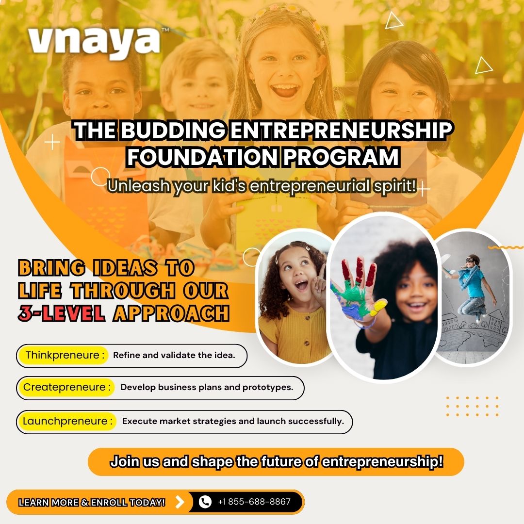 VnayaEducation's tweet image. Dream big, start small, and let us help you build your entrepreneurial journey! Join The Budding Entrepreneurship Foundation Program by Vnaya and turn your ideas into action.

#onlineeducation #onlinetutoring #virtualtutor #onetoonetutoronline #classroom #onlinetutoring #vnaya