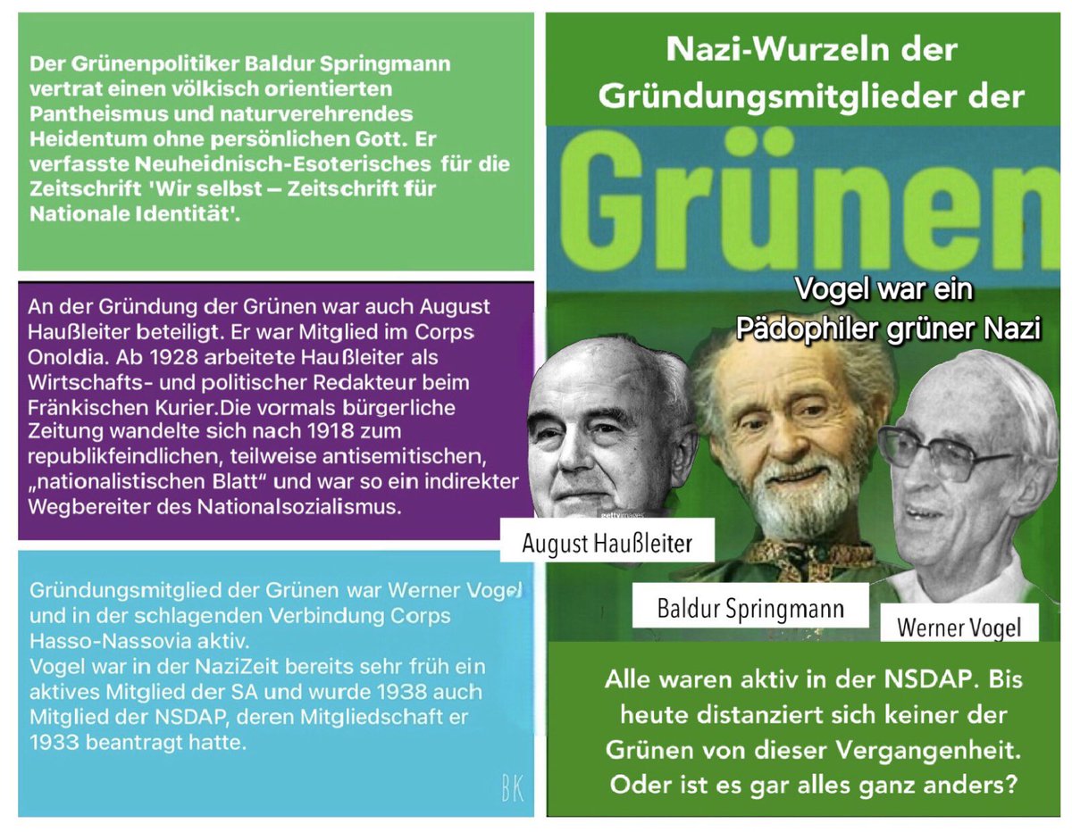 9Incide's tweet photo. @Jeky @rasenspiesser @AndreLogen Lehne
NSDAP
SED (SPD KPD) #Stasi & #Mauerschützen
@Die_Gruenen #Nazis #Kindesmissbrauch
#ColoniaDignidad CSU #SystemOctogon #Altnazis #Quandts #NaziDynastie
#Möwenpicker
europaische Oligarchen
Korruptionen um Uschi & Co CumExOlaf grundsätzlich seit 1963 / 1971 die #GrüneSexSekte https://t.co/eAR2flgRCC