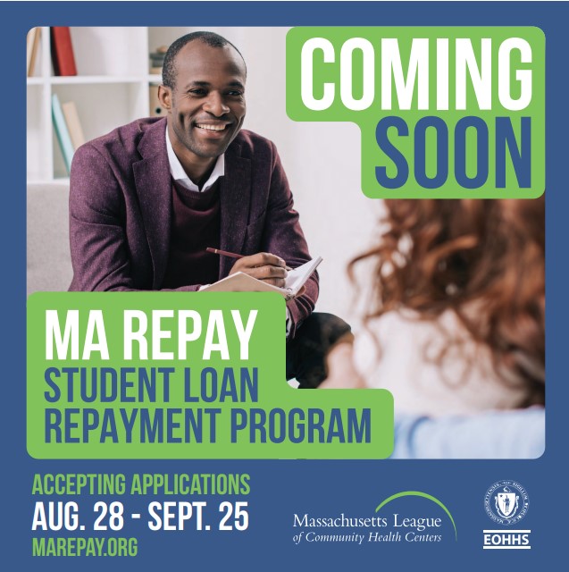 Are you a behavioral health or primary care professional committed to serving MA communities and have outstanding student loans? Starting 8/28 through 9/25, you can apply to MA Repay Student Loan Repayment Programs to reduce your loans. Find out more: marepay.org/i-want-to-apply