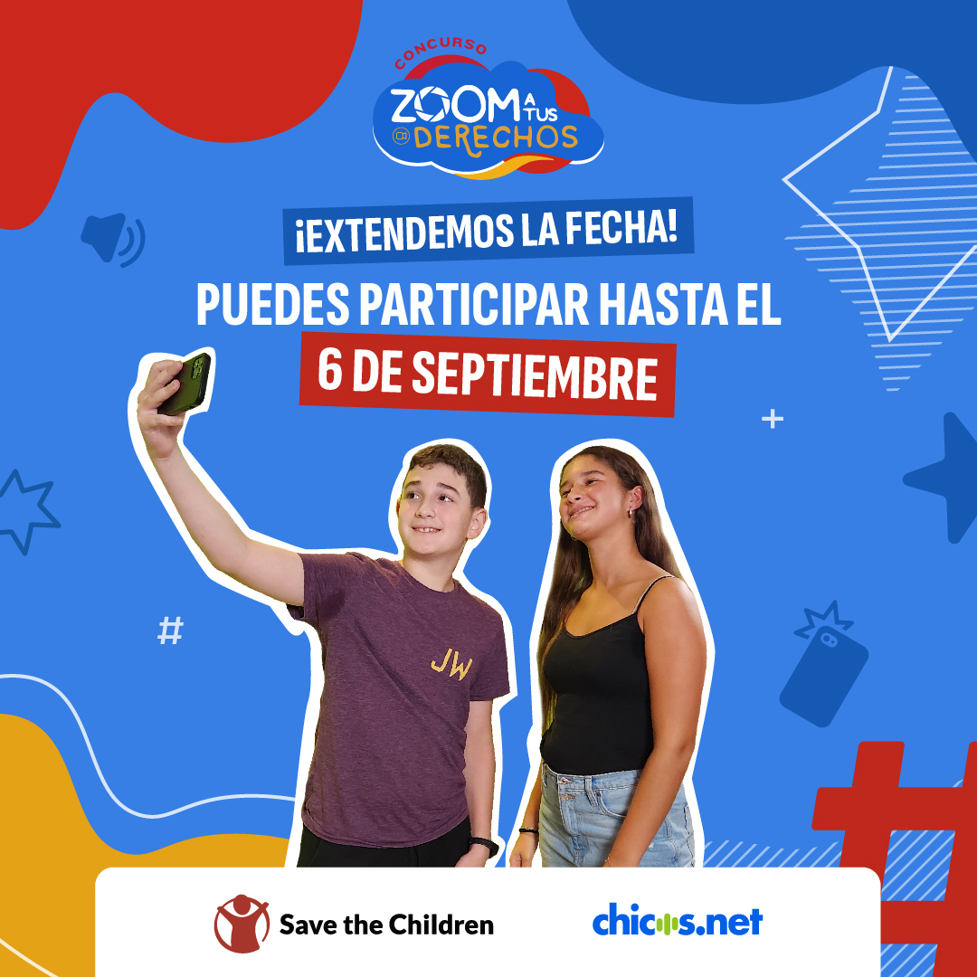 ¡Atención docentes y estudiantes! 📷 Extendemos la fecha de Concurso Zoom a tus Derechos

📷 ¡Ahora tienen tiempo hasta el 6 de septiembre para enviar sus producciones! ¡No se pierdan la oportunidad!
concursozoom.org