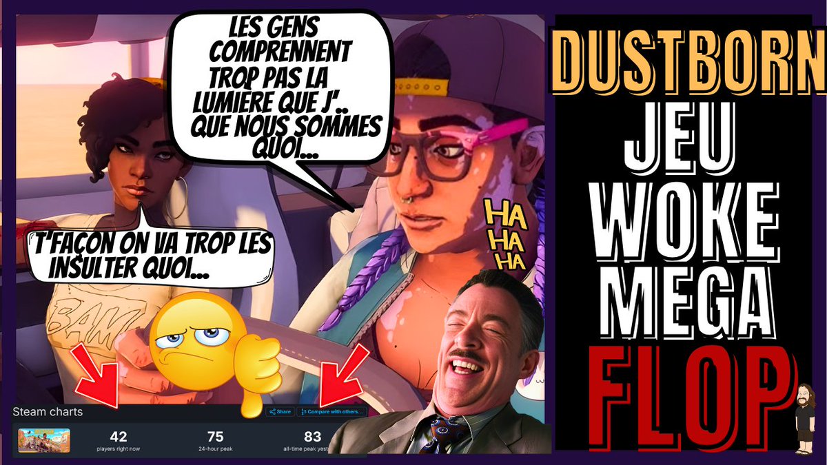 GoldoClak's tweet photo. DUSTBORN LE JEUX LE PLUS WOKE DU MOMENT FAIT UN MEGA FLOP
✨https://t.co/qQXxflWPCV✨
#Dustborn #Jeux #woke #ideologie #politique #Mega #Flop #jeuxvideo #Election2024 #USA #Trump2024 #PC #Steam #RedThreadGames #Norvège #mots #divertissement #games https://t.co/PrGqShpsbT