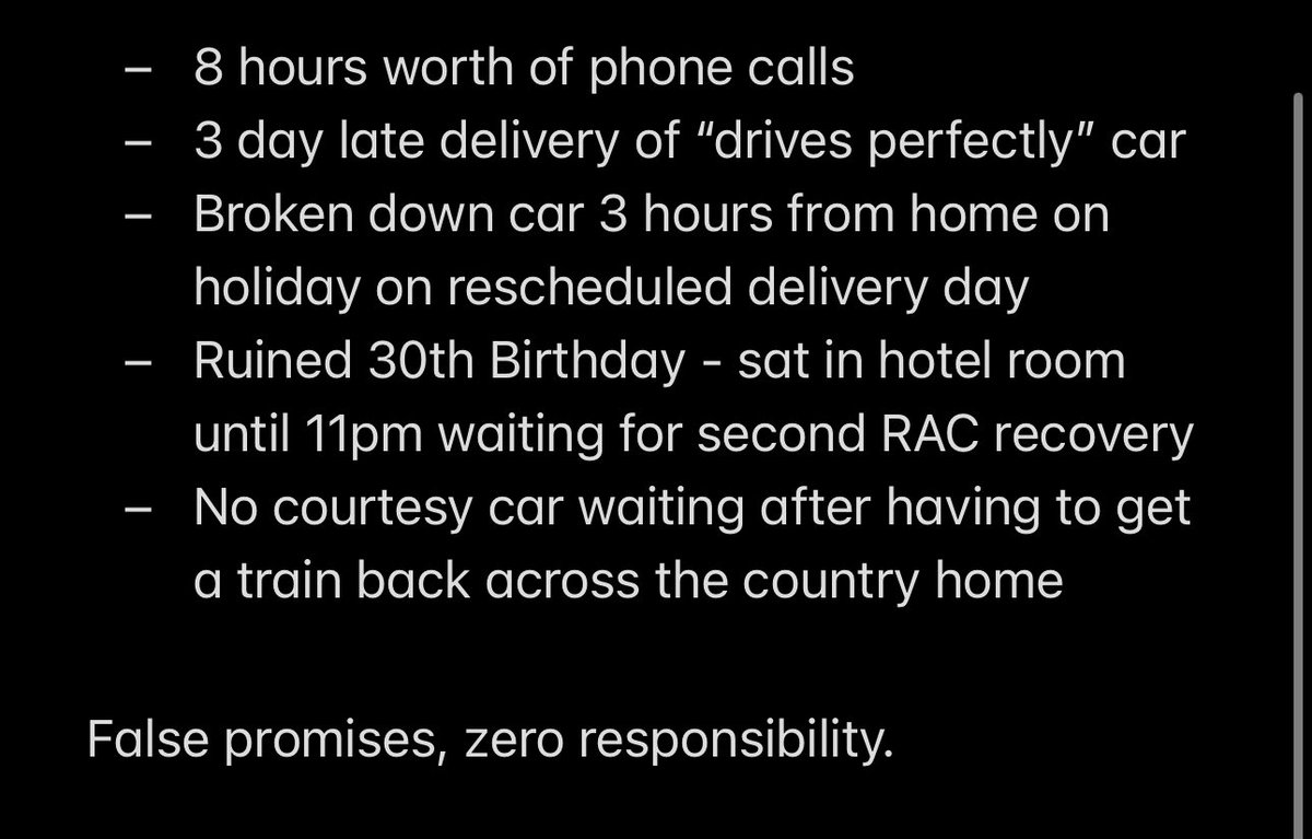 LauraJane_07's tweet photo. @cinchuk Day 5 of this nightmare - upon returning via train from our ruined holiday, no updates, no courtesy vehicle - we only drove it once before it’s needed to be recovered! At my wits end! 😩 @BBCWatchdog @BBCOne @TheFCA https://t.co/2itwG55CaB