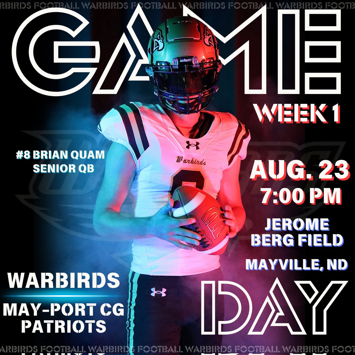 Warbirds travel to Mayville tonight to kickoff their season against MPCG.  The Patriots are receiving votes in the state poll, so it should be a great test. #ClawOn #SoarToNewHeights