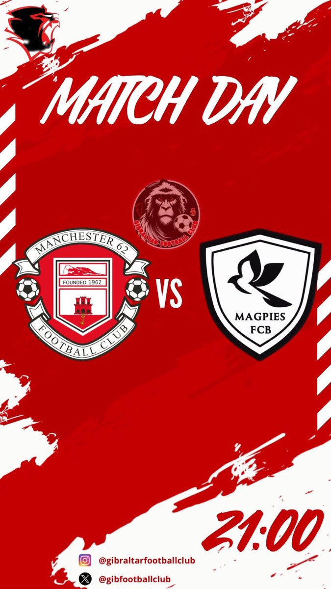 GibFootballClub's tweet photo. ⚽️ Match Day 🇬🇮
@Man62FC 🆚 @BrunosMagpies
⏰ 21:00
📍 Victoria Stadium
#manchester62fc #fcbmagpies #victoriastadium #gibraltarfootballleague #Gibraltar #gib🇬🇮 #futbolgibraltar #llanitos #gibraltarfootballclub https://t.co/UDbCiQkVk9