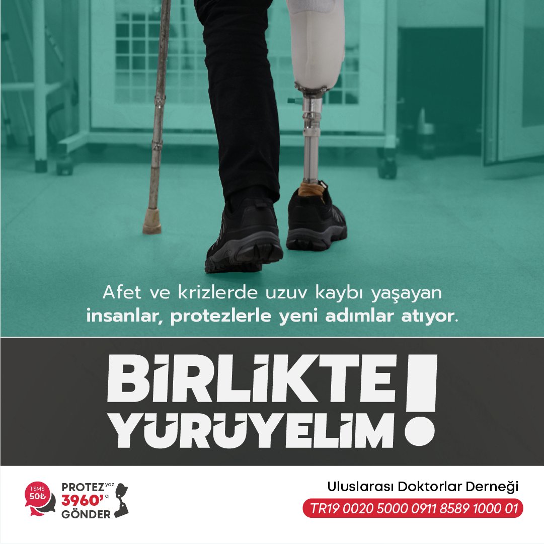 aidoctors's tweet photo. 🦿Soykırımın karşısında, Filistinlilerin yanında olmaya devam ediyoruz. Mısır’da yürüttüğümüz ücretsiz protez hizmetimiz devam ediyor Siz de destek olun, birlikte yürüyelim!

💬 SMS ile 3960’a “PROTEZ” yazıp göndererek 50 TL bağışta bulunabilirsiniz.

Uluslararası Doktorlar Derneği
IBAN: TR19 0020 5000 0911 8589 1000 01