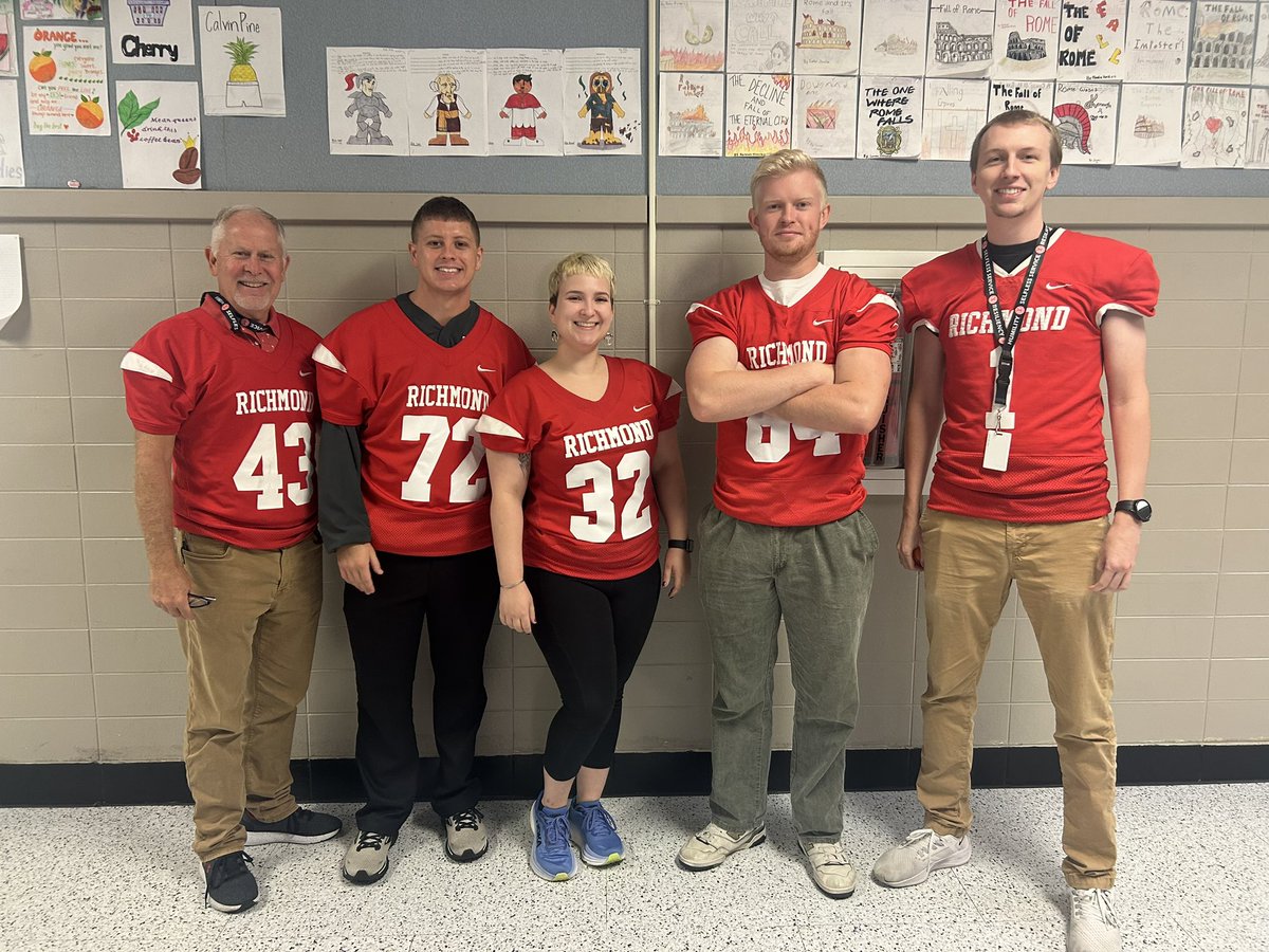 Coach Calvert had the players give one of their teachers their home jerseys to represent the football team on game day. Good luck tonight, Devils! 
#gRit #ThisIsWhoWeR 👹