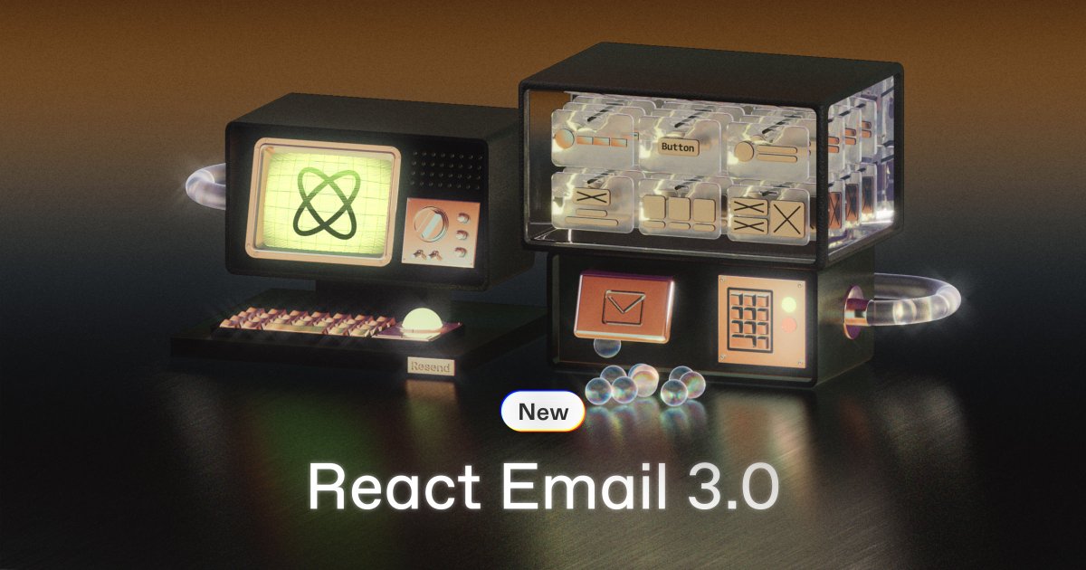 Launch Week → Day 5

We're excited to introduce React Email 3.0, featuring:

1️⃣ Brand new component library
2️⃣ 11x performance improvement
3️⃣ Support for React 19 RC
4️⃣ Deprecation of renderAsync
5️⃣ Supabase Email Hook
