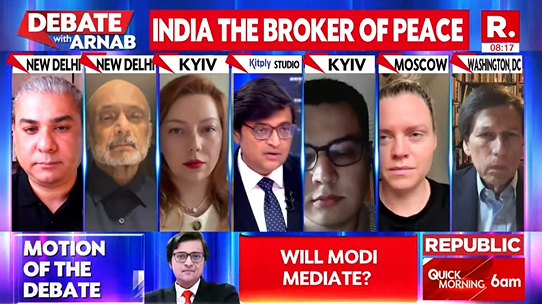 republic's tweet image. #Modiplomacy | Kyiv is not a safe place to be in right now. One has to be very brave to be here. Modi showed bravery and resilience. He showed that he's a true leader and is not afraid. We appreciate that: Alona Shkrum (@Aly_shkrum) Member of Parliament of Ukraine, Member of the