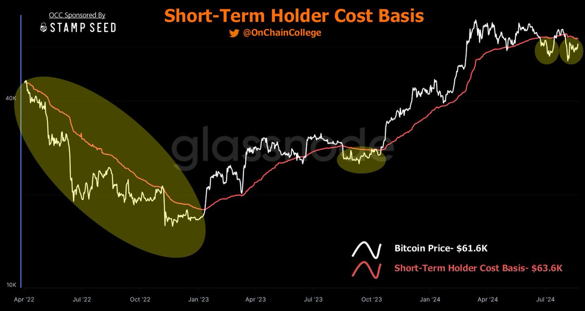 Bitcoin is just $2K away from the Short-Term Holder Cost Basis, now at $63.6K.

If you've been following me for a while, you understand how important the STHCB is as a momentum indicator