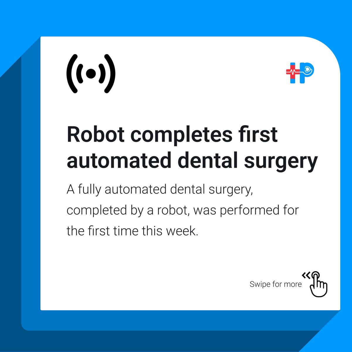 _healthpractice's tweet photo. First-ever automated dental surgery completed by a robot! It replaces crowns in just 15 minutes, a game-changer for reducing time and costs in dental treatments. Awaiting U.S. approval. #DentalTech #Innovation https://t.co/312MTNyssy