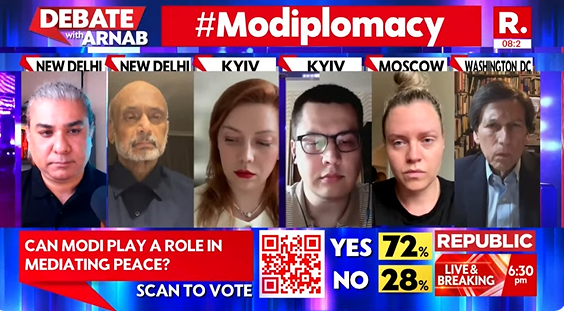 republic's tweet image. #Modiplomacy | India has to clarify its position and it should be more detailed regarding the territorial integrity of Ukraine because India and other countries recognise the territorial integrity of Ukraine. Ukraine should know how and when it will return in a diplomatic way our