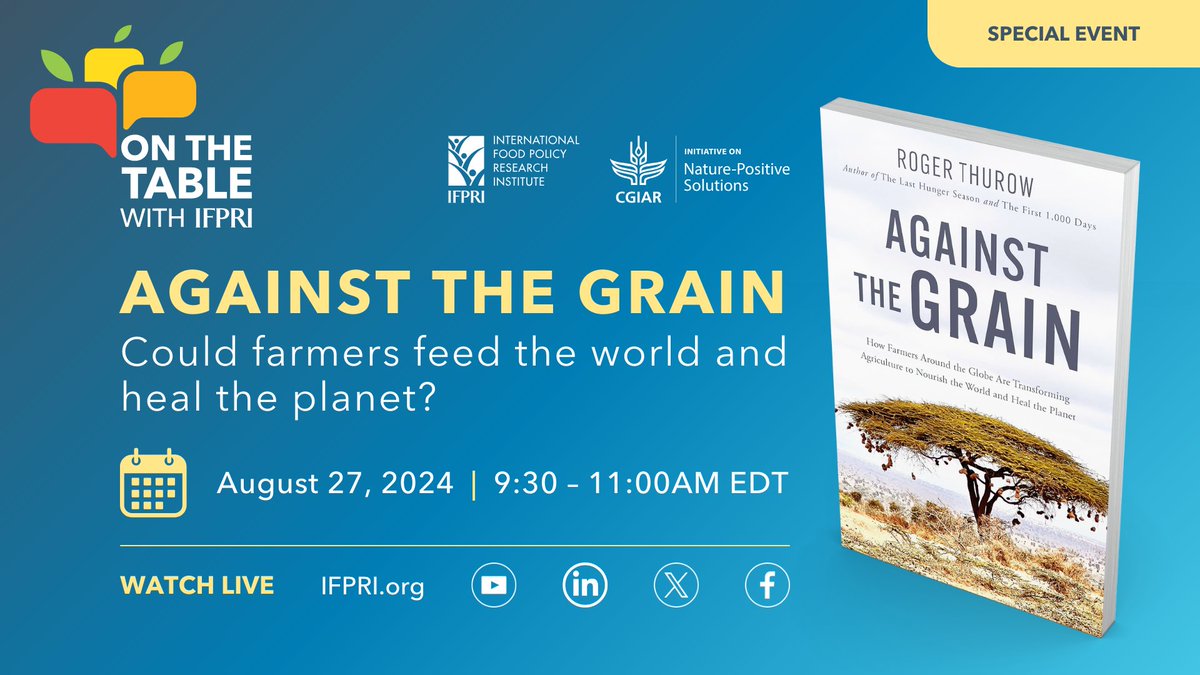 Join us on Tuesday to hear perspectives from farmers highlighting how the practices of agroforestry, agroecology, and regenerative #agriculture can provide food to nourish humanity while also protecting the #environment. 🌎

🎟️ bit.ly/Grain-

<a href="/CGIAR/">CGIAR</a>