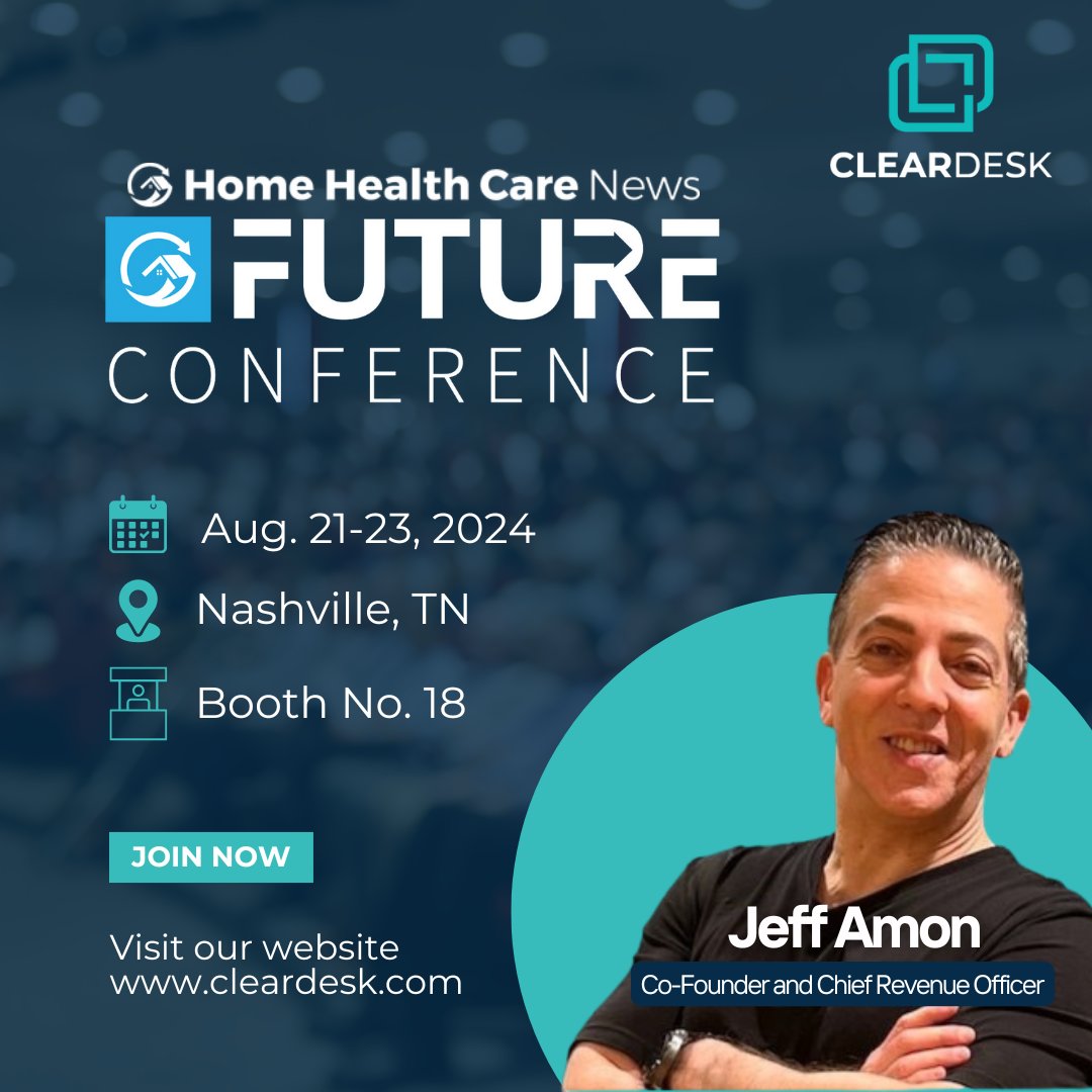 thecleardeskco's tweet image. It’s the last day of the Future Conference 2024! 🏁🌟

📌 Be sure to stop by our booth to learn how ClearDesk can transform your patient care coordination through remote talent. See you there! 😊

#FutureConference2024 #ClearDesk #RemoteTalent #Homecare #Nashville