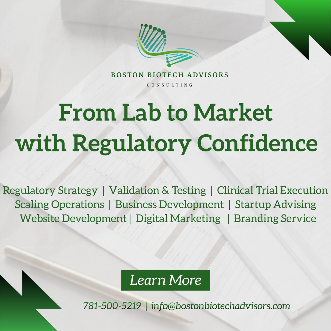 BostonBiotech's tweet image. #RegulatoryStrategy #ClinicalTrials #ScalingOperations #StartupAdvising #WebsiteDevelopmentServices #DigitalMarketing #BrandingServices #Biotechnology #BiotechnologyResearch #boston #bostonconsulting
