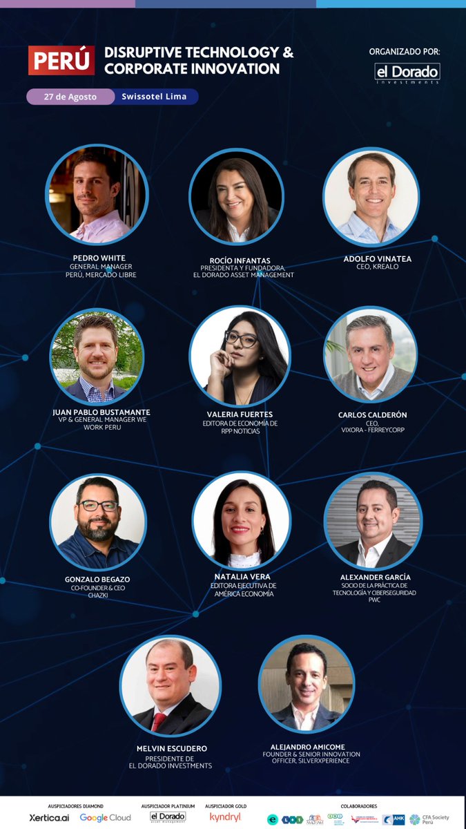 CFASocietyPeru's tweet photo. 🚀 ¡Conoce los Speakers del Perú Disruptive Technology &amp; Corporate Innovation Summit 2024! 🚀

📅 Fecha: 27 de Agosto
📍 Lugar: Swissotel Lima
🔗 Regístrate ahora: https://t.co/PyjD33ULmv

🎥 Mira el video para conocer lo que te espera: https://t.co/WpdNn5Pu1t https://t.co/UPpWPwAGxg