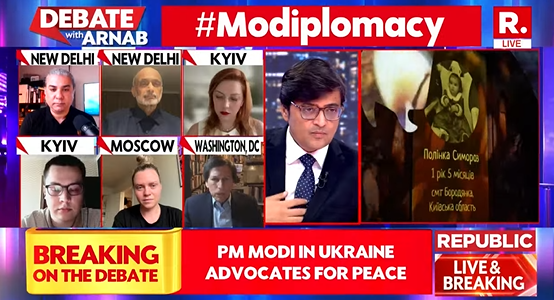 republic's tweet image. #Modiplomacy | I'm not optimistic about the chats of diplomacy at this point. When we hear about the different positions; it is not a lot of flexibility. Putin has been calling for negotiations. The West has banned the word diplomacy, there is no thought of diplomacy in the West