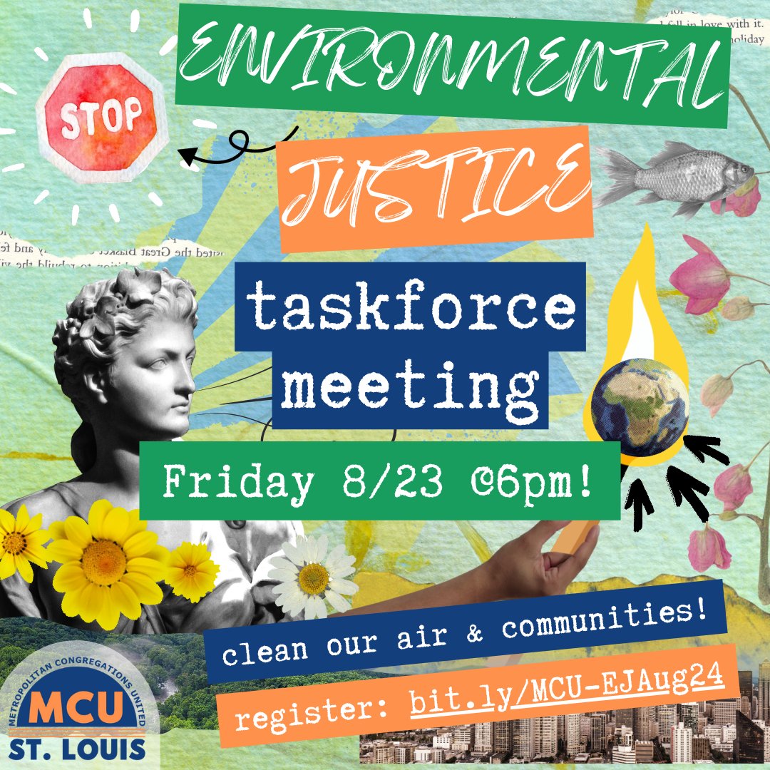 MCU St. Louis (@mcustlouis) on Twitter photo ❤️🔥🌎️ Take EJ Action TODAY 8/23 <a href="/6pm/">Follow us @Shop6pm!</a> by joining our Virtual EJ Taskforce Meeting 🔗bit.ly/MCU-EJAug24 & TOMORROW Sat, 8/24 9am-12pm for an EJ Day of Action-Community Clean Up! 🔗bit.ly/EJCleanUpAug24
💥If you can't make it, join us Sept 7th 🔗bit.ly/EJCleanUpSept24 ❤️🔥🌎️ Take EJ Action TODAY 8/23 <a href="/6pm/">Follow us @Shop6pm!</a> by joining our Virtual EJ Taskforce Meeting 🔗bit.ly/MCU-EJAug24 & TOMORROW Sat, 8/24 9am-12pm for an EJ Day of Action-Community Clean Up! 🔗bit.ly/EJCleanUpAug24
💥If you can't make it, join us Sept 7th 🔗bit.ly/EJCleanUpSept24