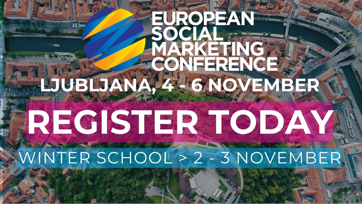 💡 Looking for inspiration in social marketing? Join us in Ljubljana, Nov 4-6, for the 6th European Social Marketing Conference! Learn from international experts, connect with peers, and explore cutting-edge strategies. ESMA Members save 10% #ESMC24 bit.ly/ESMREG