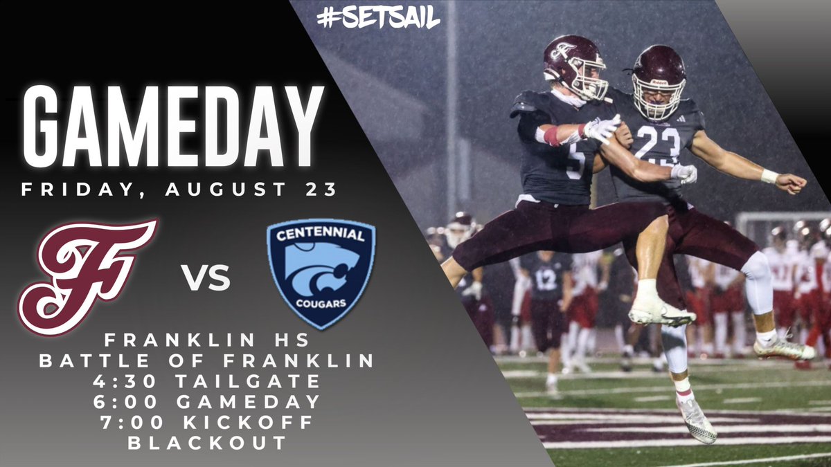 🏈🏴‍☠️🏈🏴‍☠️🏈🏴‍☠️🏈🏴‍☠️🏈🏴‍☠️🏈 See y’all at Howard Gamble stadium tonight! Black Out! Bring the noise! <a href="/wcsFHSsports/">Franklin Admirals Athletics</a> <a href="/FHSAdmiralsFB/">Franklin Football</a> <a href="/fhsflagship/">The Flagship</a> #SetSail