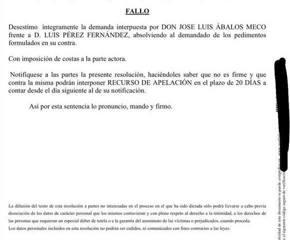 🔴 #ÚLTIMAHORA | Alvise Pérez vence en los tribunales a José Luis Ábalos y la Justicia condena al socialista a pagarle 4.500€ en costas, dándole la razón al eurodiputado.