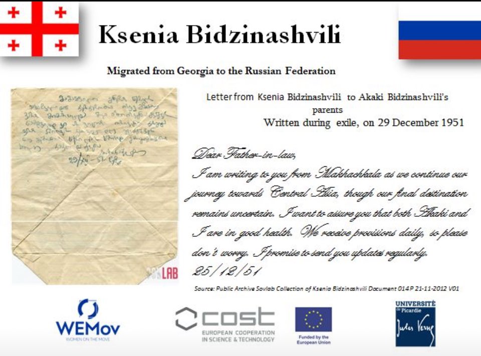 Dive into the Letter from Ksenia Bidzinashvili to Akaki Bidzinashvili’s parents written during exile, on 29 December 1951. #CA19112 #COSTAction #WEMov #EuropeanResearch <a href="/COSTprogramme/">COST</a> <a href="/tatkusik13/">Tatiana Sitchinava</a> <a href="/StellamarinaD/">Stellamarina Donato</a>
