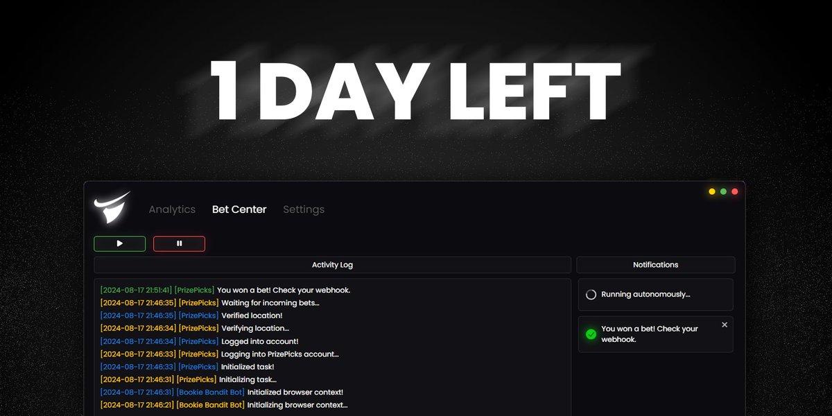 final call...

24 hours left to join our beta.

if you’re not in yet, this is your last chance.

automated profits, effortlessly.

like + retweet = INSTANT access in your DMs tonight.