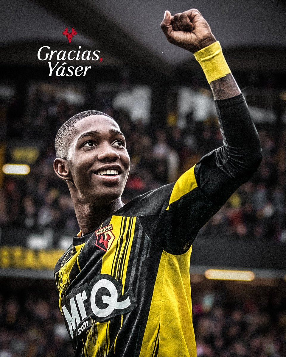 WatfordFC's tweet photo. Watford FC confirms that Yáser Asprilla has completed a permanent transfer to Girona for an undisclosed fee.

Gracias, Yáser 💛 https://t.co/d871W7ikDh