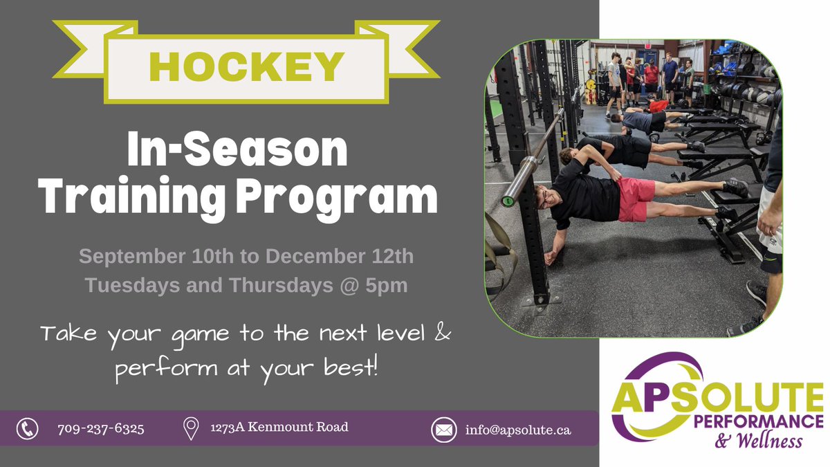 Get the APSolute Advantage and train with us this hockey season!
For more information or to registered, visit: apsolute.ca/?ff_landing=87