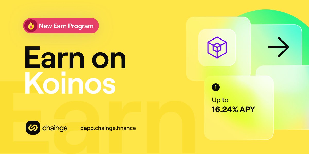 Earn up to 16% APY on Koinos!

For the first time ever, Chainge is offering yield on a new chain—Koinos—and thanks to a partnership with Koinos Group you could earn up to 16.24% yield for simply bridging and holding BTC, ETH, or USDT on Koinos through dapp.chainge.finance!