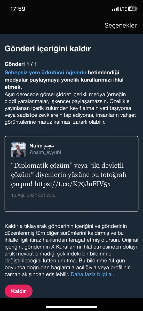 naim_eyyubi's tweet photo. Hesabıma bir kısıtlama daha getirdiler.

Gerekçe; “Diplomatik çözüm” veya “iki devletli çözüm” diyenlere karşı çıkmak!

Sizden hesabı desteklemenizi rica ediyorum.

Ayrıca hesabım her an kapanabilir, bunun için yedek hesabımı takip edebilirsiniz.
@naimeyyubi https://t.co/4Ad3TOzlP4