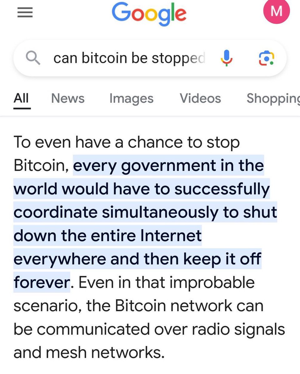 cryptoestatees's tweet photo. ¿Se puede parar #Bitcoin ? 🤔
«...todos los gobiernos del mundo tienen que coordinarse simultáneamente para apagar Internet en todas partes y mantenerlo apagado para siempre...» ♾
#cryptocurrency #CryptoNews #CPI #BTC $BTC #cryptomarket #Cryptocommunity #bullrun https://t.co/Hj2C9oU6Pq