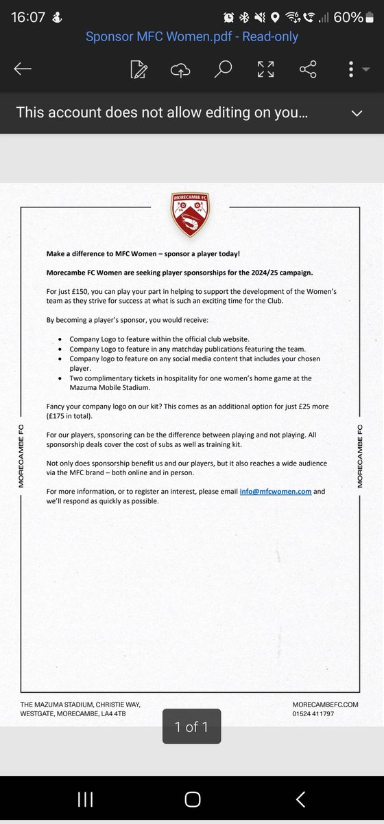 Looking for a sponsorship ⚽️ <a href="/NorthWomens/">North West Womens Football</a> <a href="/StealFiveYards/">Stealing Five Yards</a> #sponsorship #football <a href="/ThisGirlCanUK/">This Girl Can</a> <a href="/LancashireFA/">Lancashire FA</a>