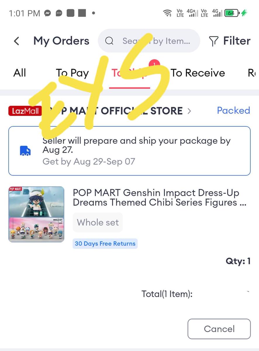 lemonnim__'s tweet photo. ⚜️ Genshin PH 🇵🇭 Group Go ⚜️

Genshin x POP MART

📌600 php per member
📌 100 php as DP and the rest once onhand. 

💳 MOP: Gcash/Paymaya/ BPI
✉️ MOD: J&amp;T/ SDD: Grab/Lalamove
💌 Meet-up (preferred) 
- SM Fairview
- SM North Edsa
- Cubao Gateway

*already secured via Lazada https://t.co/rhX12tgigm