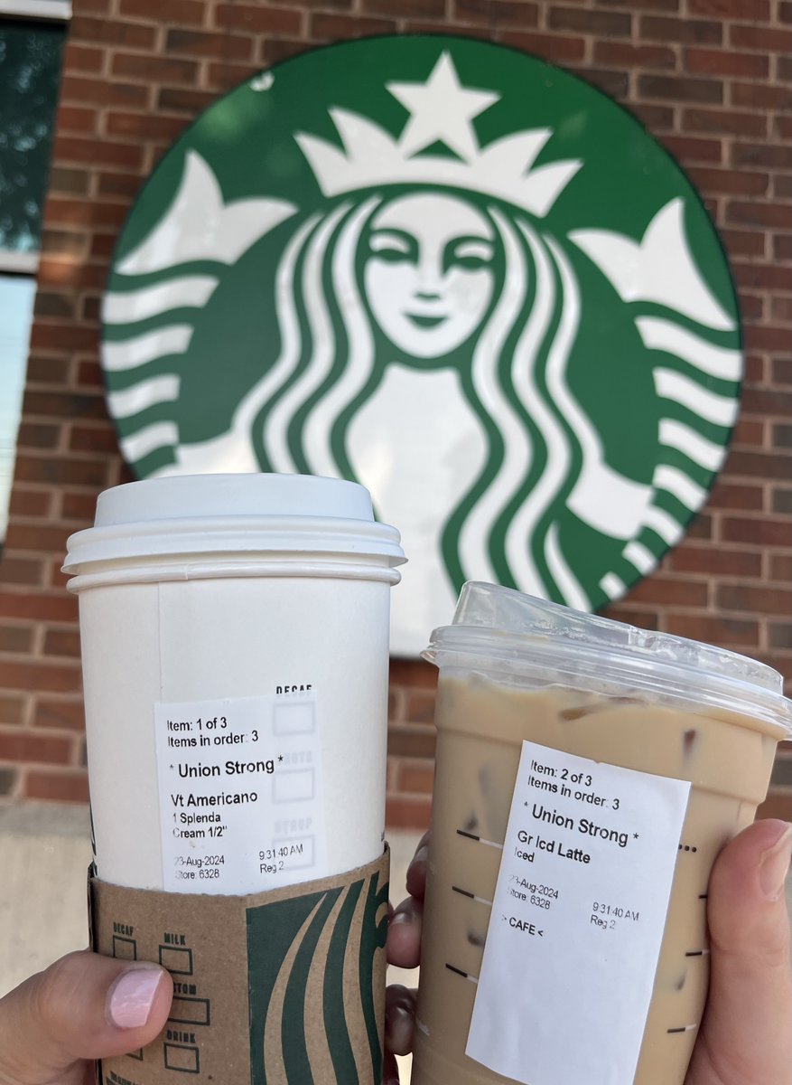 Kicked off our Friday by swinging by one of Austin's unionized Starbucks stores to show our support for <a href="/SBWorkersUnited/">Starbucks Workers United</a> #RedforBread weekend ✊ ☕ 

Get out to a unionized store this weekend and show your support!