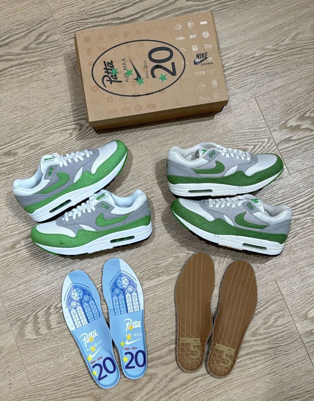 Modern Notoriety on X Patta x Nike Air Max 1 Chlorophyll 2024 vs 2009 side by side comparison https t M6i8yXS5N3 X
