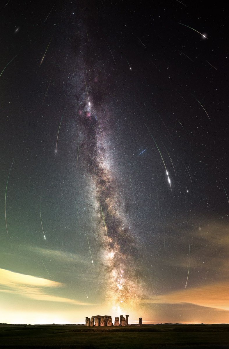 Meteor shower pictures can be difficult to capture – but I would say this one of the #perseids a few days ago was done by someone who knows what they’re doing … compositing 40 photos over a 3 hour period to create this one! Magnificent job astrophotographer Josh Dury! I hope you