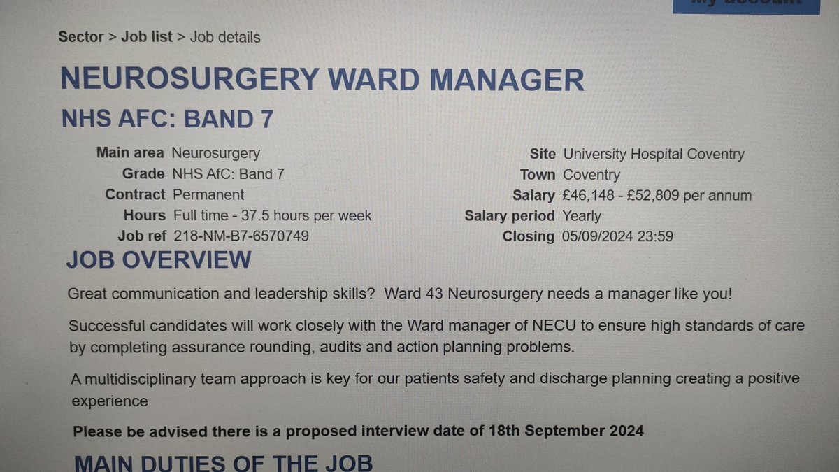 Gayle O'Byrne (@gayle2582) on Twitter photo Looking for a new challenge? Passionate about delivering good standard of care? Have a look at this job <a href="/UHCW_neurosurg/">UHCW Neurosurgery</a> <a href="/nhsuhcw/">UHCW NHS Trust</a> Looking for a new challenge? Passionate about delivering good standard of care? Have a look at this job <a href="/UHCW_neurosurg/">UHCW Neurosurgery</a> <a href="/nhsuhcw/">UHCW NHS Trust</a>