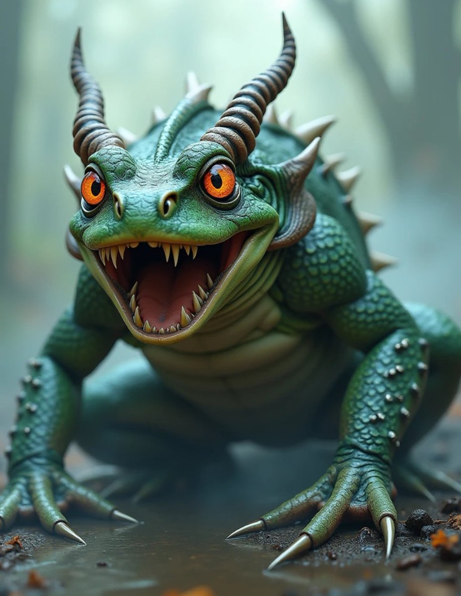 ai4ces's tweet photo. Qt a fearsome frog 

#frogfriday #frogfearfriday #aiart https://t.co/POVaL39LEb