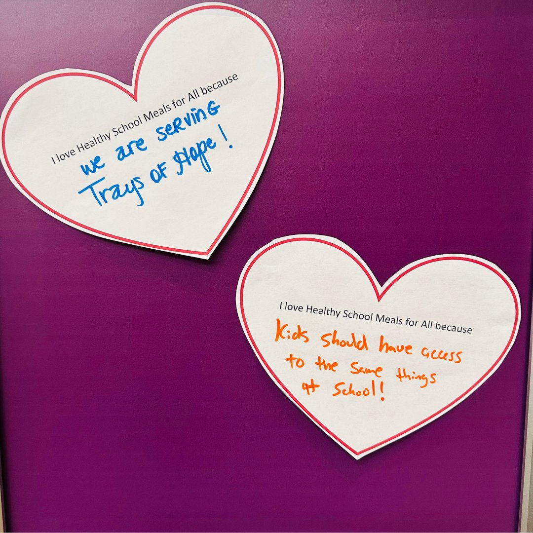 Stay up to date on #schoolmeals4all with <a href="/fractweets/">Food Research & Action Center</a> website. It includes a map of states passing and introducing legislation, and information on state campaigns.
♥️ Spread the love today and share why you raise your hand for#SchoolMeals4All! freeschoolmealsforall.org