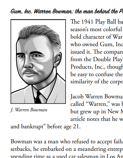 SABRbbcards's tweet photo. Fun book from SABR member Todd Marcum looks at the cards, players, and backdrop of the 1941 baseball season. Highlights include great artwork of bubble gum magnates and short bios of every player with a card in the Goudey, Play Ball, or Double Play sets. https://t.co/YaC1gcIoo8 https://t.co/IhbfCKvecB