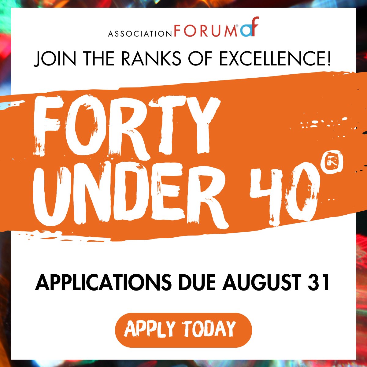Could YOU be one of the next Forty Under 40®? YES! Celebrate your brilliance, leadership, &amp; impact...Show off a little and take your place among the next generation of leaders! Applications close on Aug 31 &gt;&gt; bit.ly/3WWYNvJ