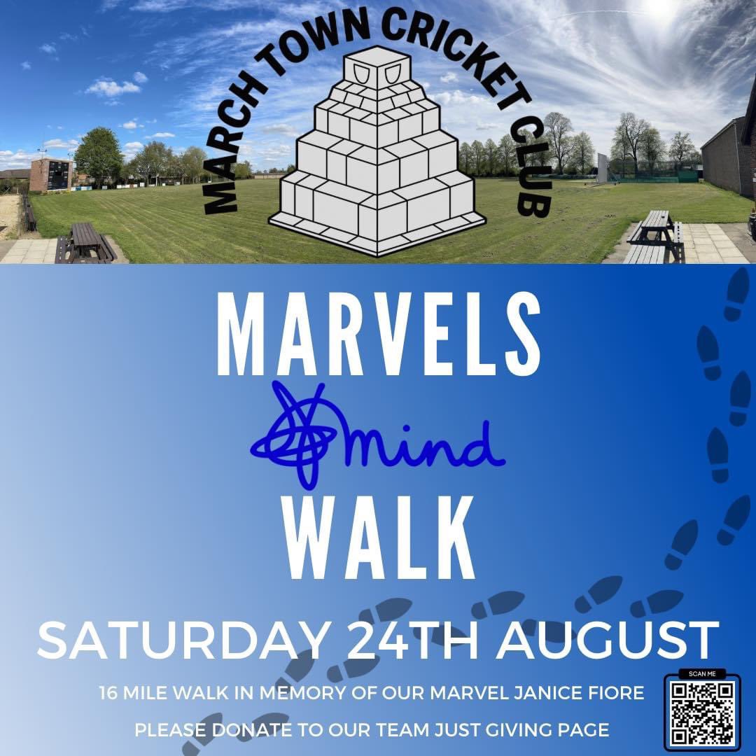 RuthLPF's tweet image. Last year one of my daughter’s cricket team sadly took her own life. Tomorrow the March Town CC Marvels will do a sponsored walk in Janice’s memory raising money for @MindCharity followed by a Sunday Fun Day with 3 x T20 matches 🏏🏏

justgiving.com/page/lois-hopk…
